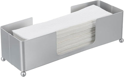 MyGift Modern Silver Tone Metal Tabletop Folded Paper Towel Dispenser | Modern by MyGiftHome