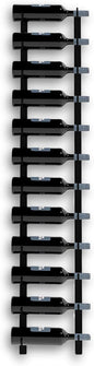 12-Bottle Black Metal Wall Mounted Wine Rack – Modern Industrial Wine Bottle Storage Organizer for Home Bar, Kitchen, Dining Area & Wine Cellar