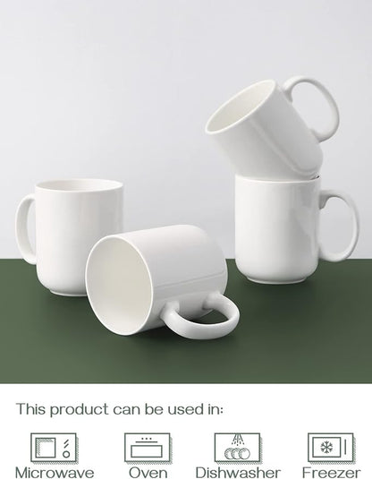 DOWAN Large Coffee Mug, 20 oz Ceramic White Coffee Mugs Set of 6 | 20oz large - Image 5