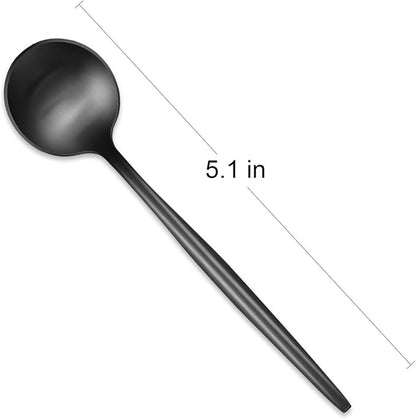 5.1 Inches Satin Black SS18/10 Teaspoon, Small Tea Spoon, Espresso Spoon - Image 2