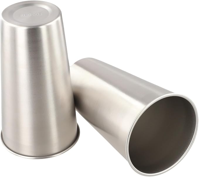 Stainless Steel Camping Mug Set, Lightweight Handleless Travel Coffee Cup - Image 6
