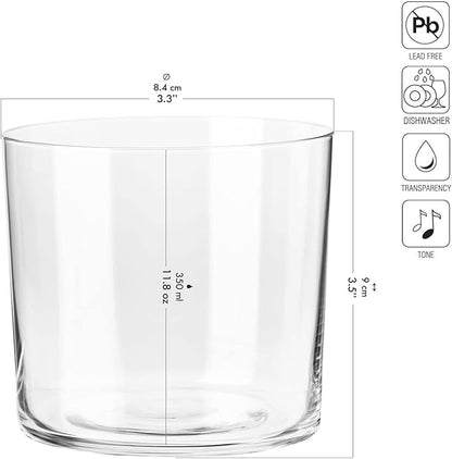 Krosno Cider Water Juice Glasses, Set of 6, 12 fl oz, Mixology Collection, Lightweight Everyday Drinking Glasses, Multi-Purpose, Dishwasher Safe, Made in Europe