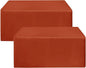 HolidayIdeas 8ft Fitted Table Covers for Home Gathering, 30 x 96 Inch, 2 Pack Rectangle Tableclothes Polyester Fabric Table Covers for Thanksgiving Decor, Parties, Holiday Dinner, Trade Show,Rust