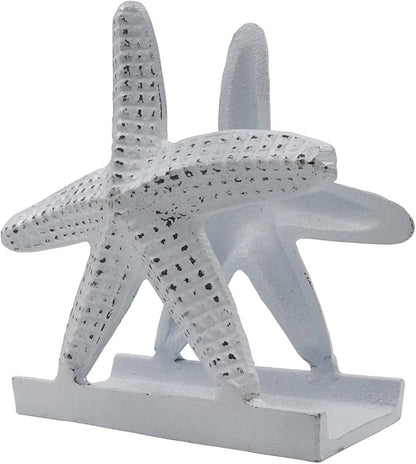 Nautical Starfish Lunch/Dinner/Metal Napkin Holder/Kitchen Napkin/Beverage Cocktail/Ocean/Coastal By The Metal Magician (Distressed White)