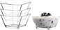 LAV Glass Snack Bowls Set of 4 – 10 oz Small Clear Bowl for Desserts, Soup, Dip, Fruit, Ice Cream, Appetizers – Stackable, Dishwasher Safe, Kitchen, Restaurant Serving, Hexagon, Diamond Shaped