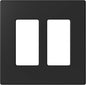 AIDA 2-Gang Decorative Wall Plates, 4.88" H x 4.94" L - Unbreakable Thermoplastic Faceplate Cover for Outlets and Switches, UL Listed - (1 Pack, Matte Black)