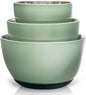 WHYSKO Stainless Steel Mixing Bowls Set of 3 with Non-Slip Silicone Base, Nesting Metal Bowls for Meal Prep, Baking, Cooking & Food Storage, Dishwasher Safe Kitchen Mixing Bowls, Green