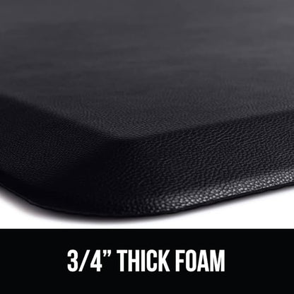 GORILLA GRIP Comfortable Cushioned Kitchen Mats for Floor, 3/4 Inch Thick Ergonomic Standing Desk Anti Fatigue Mat, Waterproof and Stain Resistant Pebbled Top, Supportive Padded Foam Rug, 20x32, Black