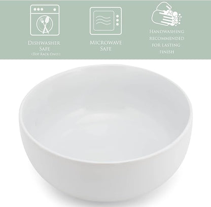 Elanze Designs Bistro Glossy Ceramic 8.5 inch Large Serving Bowls Set of 2 - Image 2