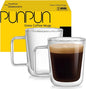 PunPun 16oz.480ml Clear Glass Mugs Large Coffee Mugs, Jumbo Insulated Double by PunPun