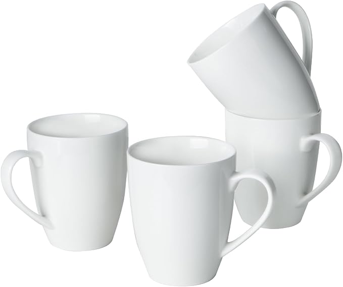 BTaT- White Coffee Mugs, 4 Pack, 16 oz, Large Mug by BrewToATea