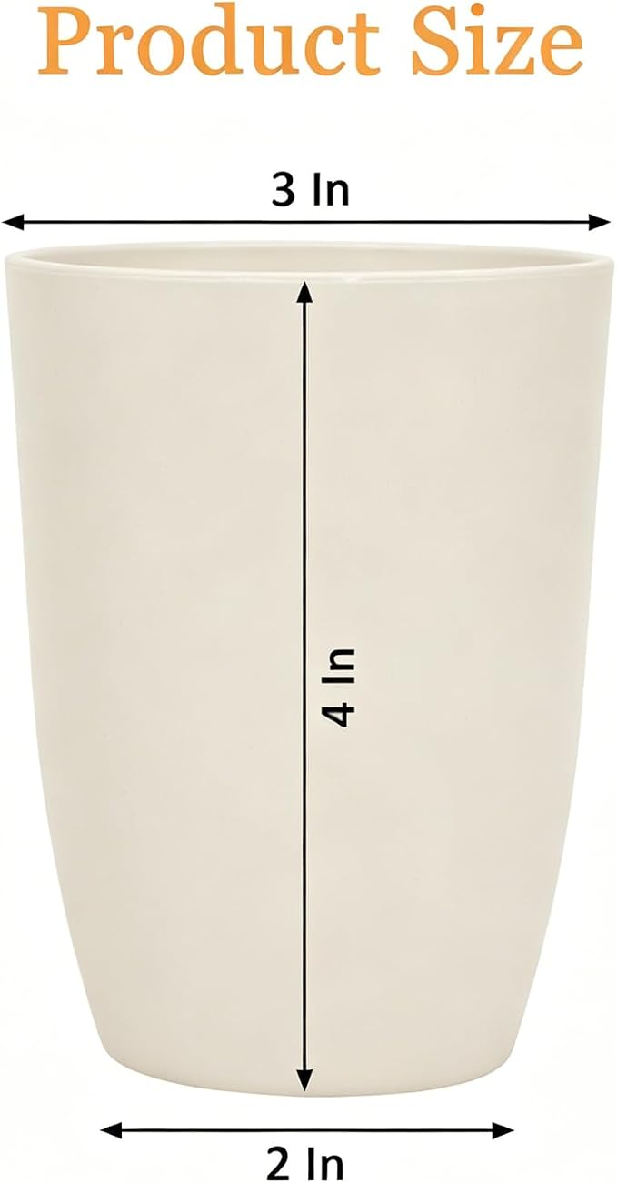 4Pcs Wheat Straw Cups, Unbreakable Drinking Cup | 12 Oz Reusable Cups - Image 2
