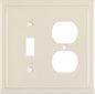 Henne Bery Modern Edge Decorative Wall Plate Switch Plate Outlet Cover, Durable Solid Zinc Alloy (Toggle/Duplex, Light Almond)