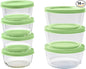 14-Piece Glass Food Storage Containers Set | 1-Cup & 2-Cup, Leakproof | by DuraLiving