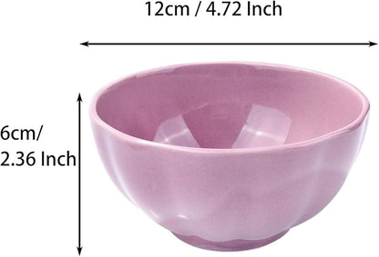 Ceramic Rice Bowl Set of 4 Porcelain Sushi Bowls for Sushi Sauce 4.72 Inch Assorted Colors Microwave Safe Smooth Glazed Finish Simple Design