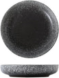 Black Speckled Stoneware Plate, Round Textured Finish