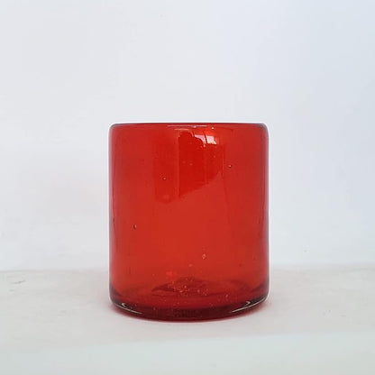 Solid Ruby Red 9 oz Short Tumblers, Recycled Glass, Toxin-Free - Image 3