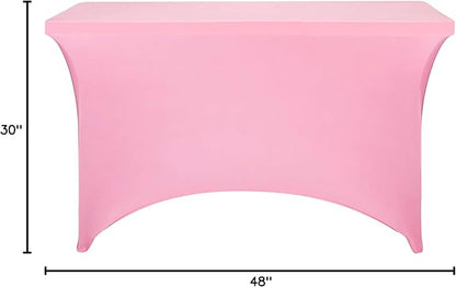 LZY Spandex Fitted Stretch Table Cover for 4ft or 6ft or 8ft Folding Table, Rectangular Cocktail Tablecloth, Perfect for Party or Banquet