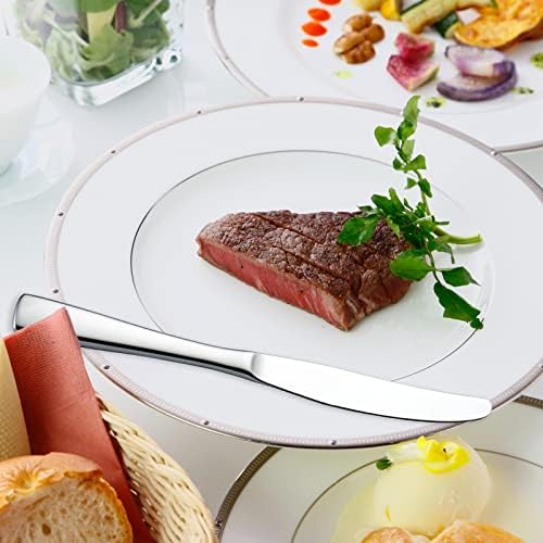 Dinner knife 6 Pieces Stainless Steel Butter Knife Set, Hollow Square Handle - Image 6