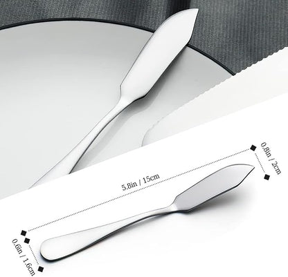AOOSY Butter Knife, Cute Mini 5.91In Stainless Steel Cheese Knife, Packs of 6 | - Image 2