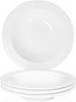 Pasta bowl rim Plate Set of 4, 9.8 inch Ceramic Rimmed Pasta Plates, by Dingdaer