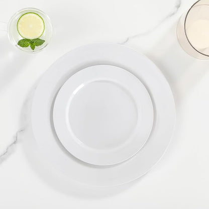 AOZITA 200 PCS White Plastic Plates, Premium Heavy Duty Disposable Plates - Image 5