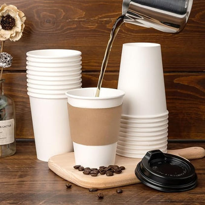 RACETOP 12 oz 100 Pack Disposable Paper Coffee Cups - Image 4