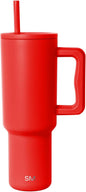 Simple Modern Tumbler with Handle and Straw | 40oz | Red | Trek Tumbler by Unknown