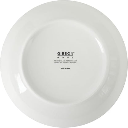 Gibson Home Heritage Sky 4-Piece Pasta Bowl Set, 8 Inch Round Stoneware Bowls - Image 7
