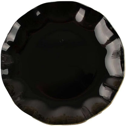 Efavormart 10 Pack | Black 6" Round Plastic Dessert Salad Plates, Disposable - Image 7