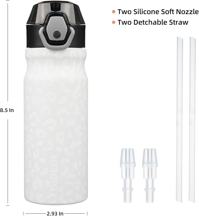 BJPKPK 18 oz Water Bottle with Straw & Handle, Insulated Stainless Flask | Leak - Image 4