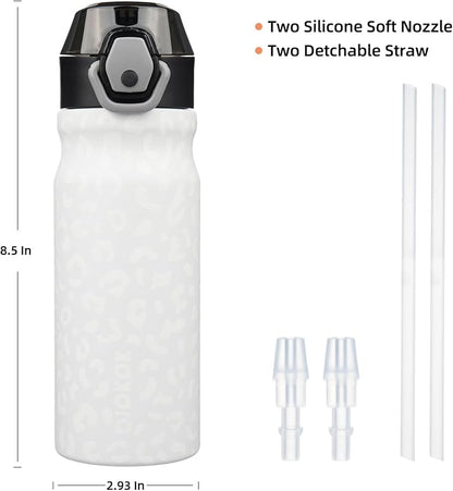 BJPKPK 18 oz Water Bottle with Straw & Handle, Insulated Stainless Flask | Leak - Image 4