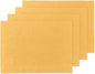 Solino Home Linen Placemats Set of 4 - Mustard Yellow Placemats 14 x 19 Inch - 100% Pure Linen Table Place Mats for Spring, Easter - Fete