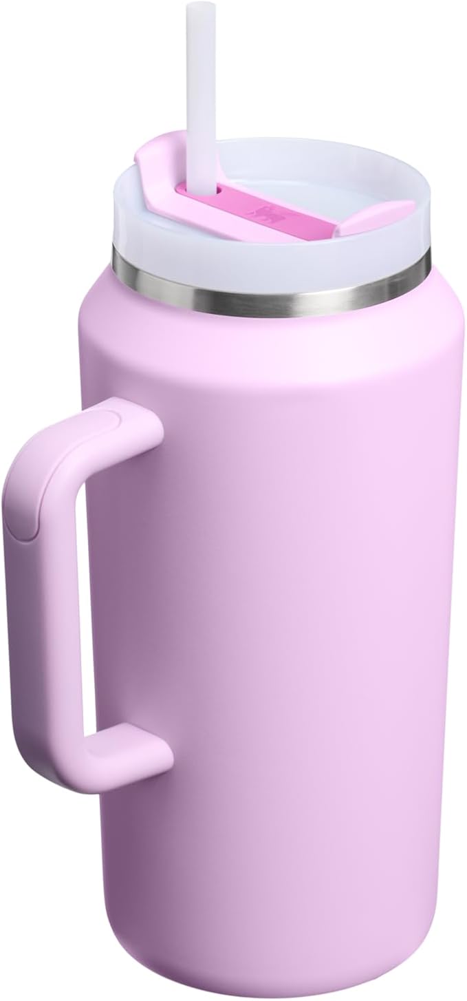 STANLEY Quencher H2.0 Flow State Tumbler, 64 oz, Soft Orchid | Handle and Straw - Image 3