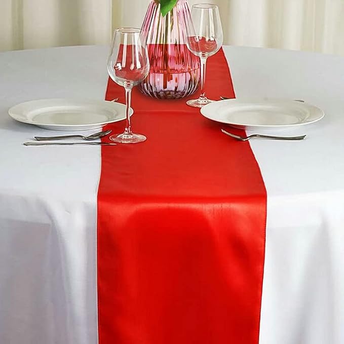 Red Table Runners, 12x108 Inches, 6 Pack | Satin, Silk and Smooth Fabric - Image 3