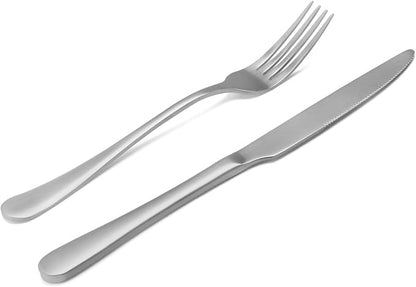 Matte Silverware Set, 20-Piece Stainless Steel Flatware Set, Kitchen Utensil - Image 3