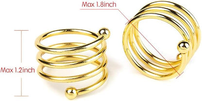 6Pcs Gold Napkin Rings Round Napkin Ring Set of 6 Napkin Holders - Image 3