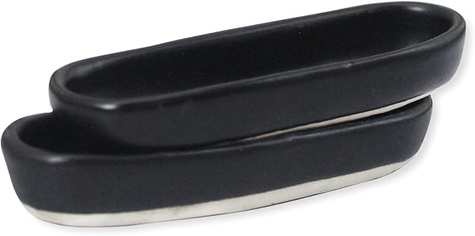 Modern Minimalist Matte Black Oval Pinch Bowls – Handmade Ceramic Stoneware - Image 4