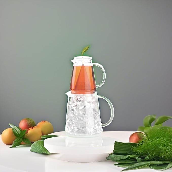 Tea Forte Tea Over Ice Steeping Pitcher Set, 2 Piece | Steeping Lidded Pitchers - Image 5