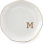 Initials Ring Dish Jewery Tray with Personalized M-Monogrammed Mother's Day Gifts Wedding Engagement for Women Friends sister,Ceramic White