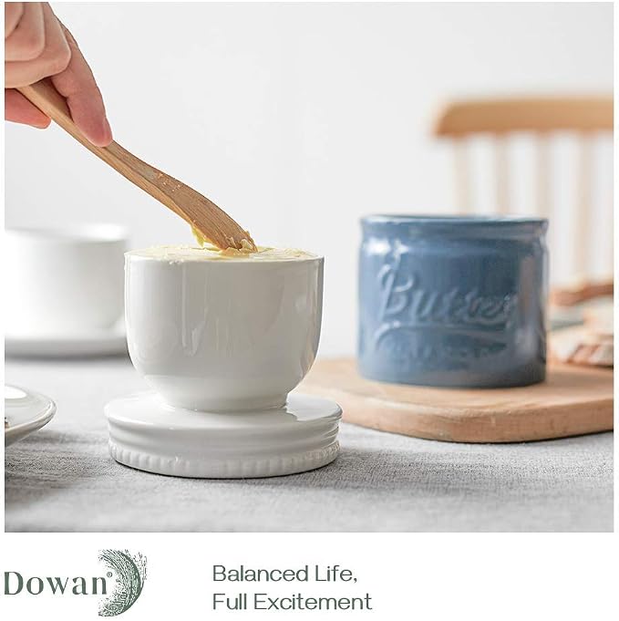 DOWAN Porcelain Butter Keeper Crock, French Butter Dish - Image 4