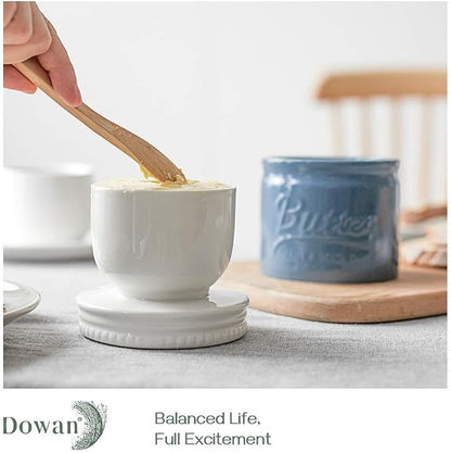 DOWAN Porcelain Butter Keeper Crock, French Butter Dish - Image 4