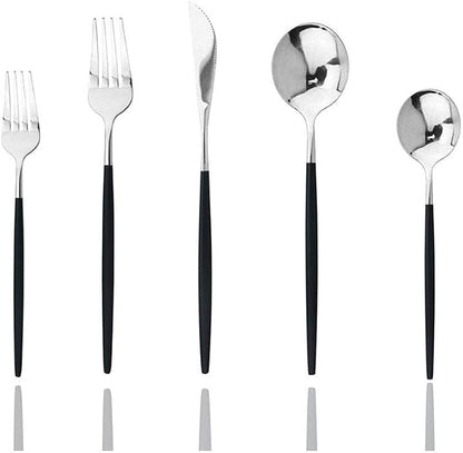 JASHII 30-Piece Stainless Steel Satin Finish Flatware Set, Mirror Polished by JASHII