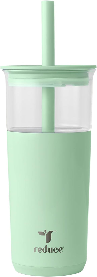 REDUCE Aspen - 20oz Vacuum Insulated Glass Tumbler - Extra Wide Straw & Lid | by Reduce