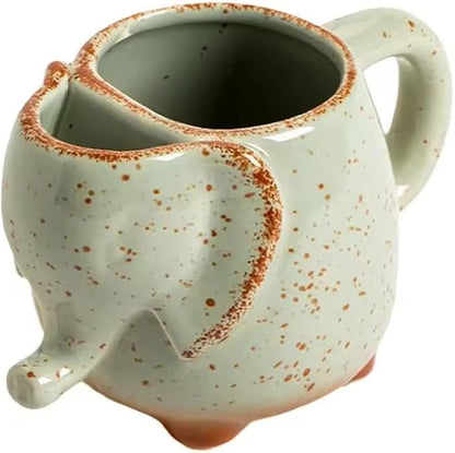 EatingBiting Elephants Cute Ceramic Mugs 15 oz Cup by EatingBiting