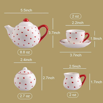 Sweejar Porcelain Tea Set for Little Girls, Kitchen Toys Tea Party Set for Kids - Image 6