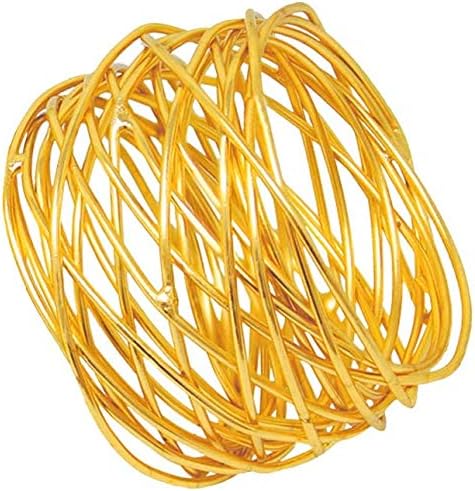 ITOS365 Handmade Round Mesh Gold Napkin Rings Holder - Image 3