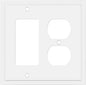 Henne Bery Modern Edge Decorative Wall Plate Switch Plate Outlet Cover, Durable Solid Zinc Alloy (Decorator/Duplex, White)