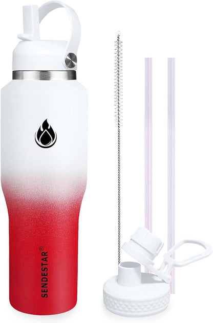 SENDESTAR 40oz Stainless Steel Water Bottle, Double Wall Vacuum Insulated Bottle by Sendestar