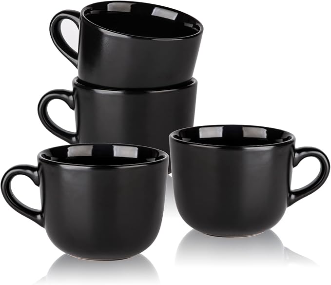 AmorArc 24 oz Soup Mugs with Handles, Jumbo Ceramic Bowls Mugs Set with handles by AmorArc